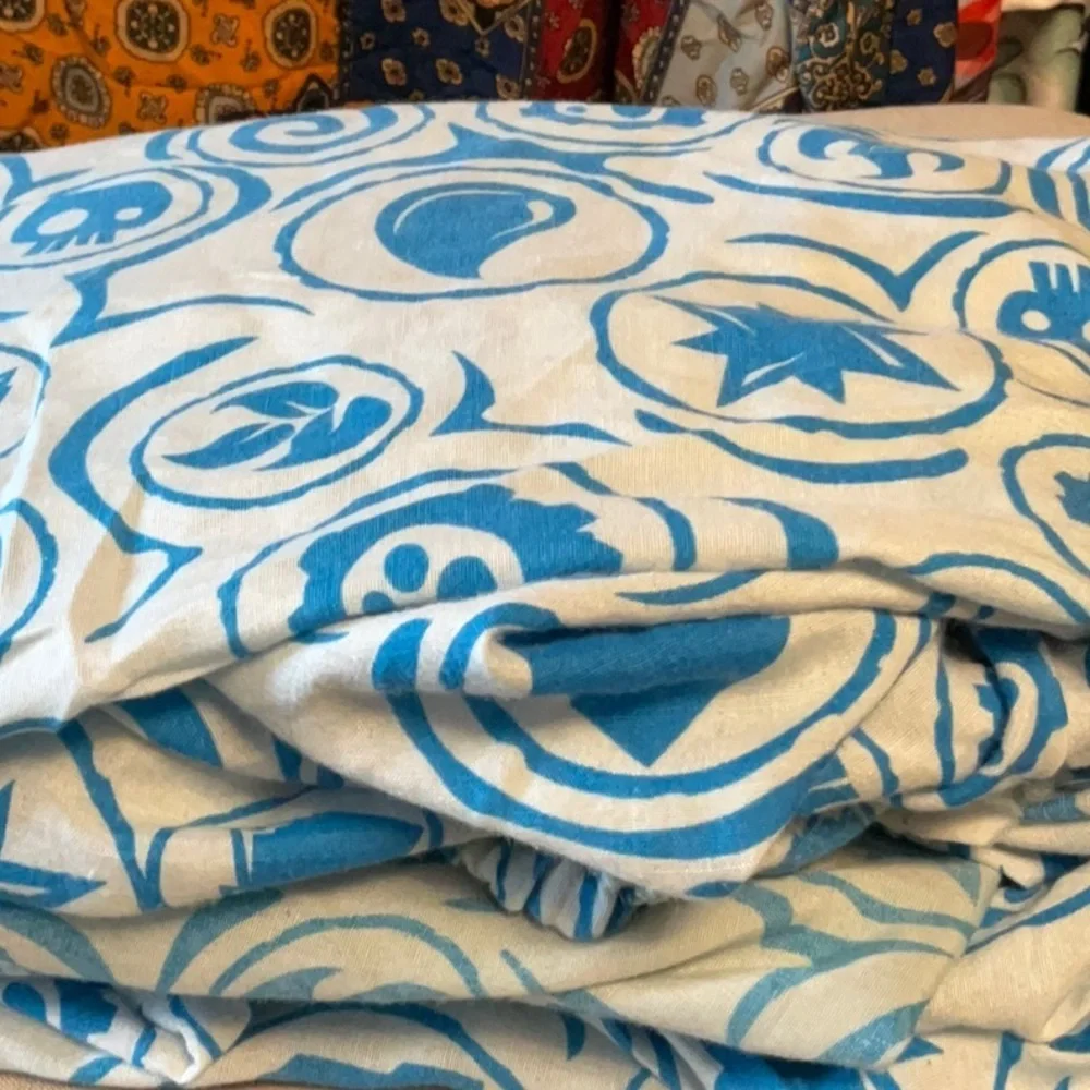 Blue Patterned Bedding Sheet